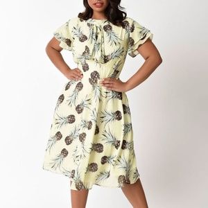 NWT Unique Vintage Pineapple Day Dress